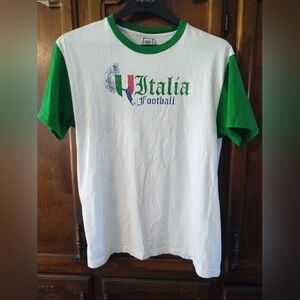 Italia‎ Football Men's Green and White Tee